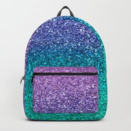 Lavender Purple & Teal Glitter Backpack | Graphicdesign, Curated, Girls, Sparkly, Glam, Mermaid, Glamour, Trendy, Unicorn, Sparkle 