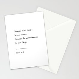 You Are Not A Drop In The Ocean by Rumi Stationery Card