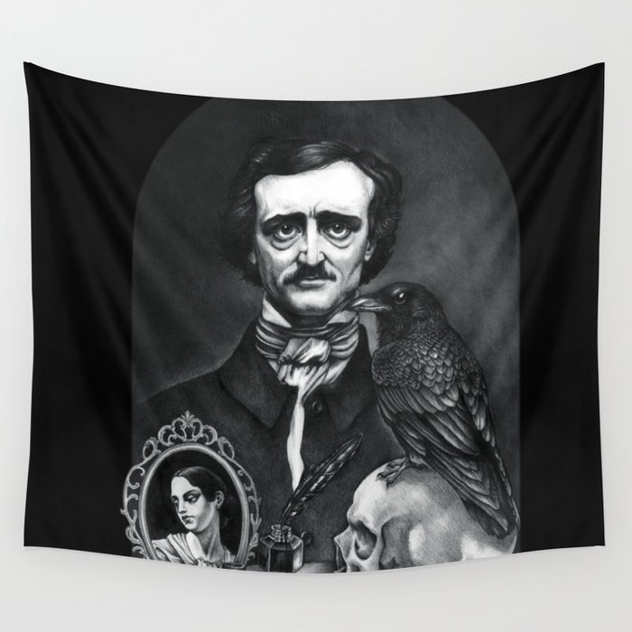 Edgar Allan Poe Portrait Wall Tapestry