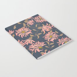 Cottage flowers chrysanthemums – dark blue Notebook