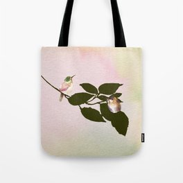 Watercolor Hummingbirds on a Branch Tote Bag