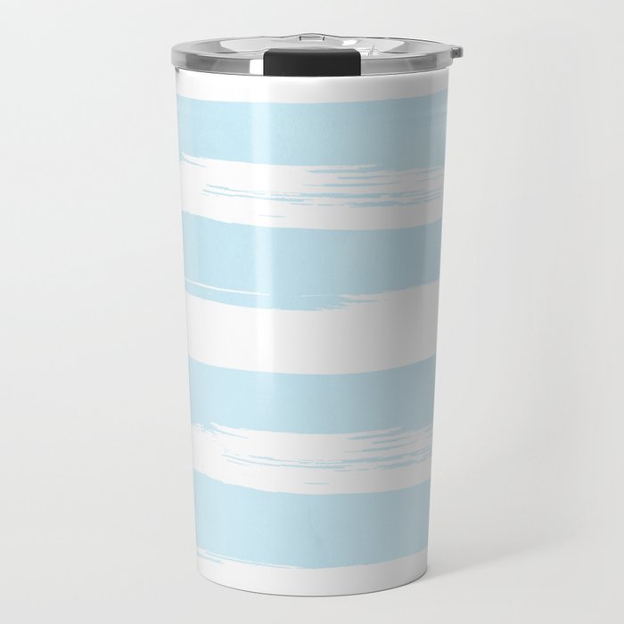 Pastel Blue Stripes Travel Mug