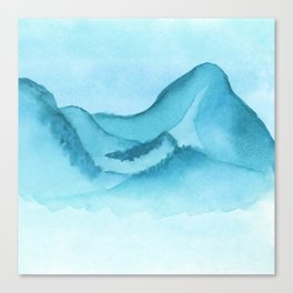 Soft Blue Mountain Landscape Canvas Print
