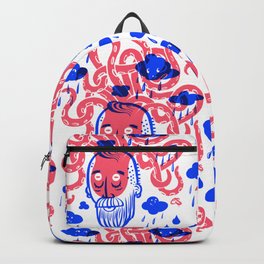 Octopus Thought Bubbles and Beards Backpack | Dream, Octopus, Rain, Cute, Blue, Raindrop, Curated, Bubbles, Quirky, Beard 