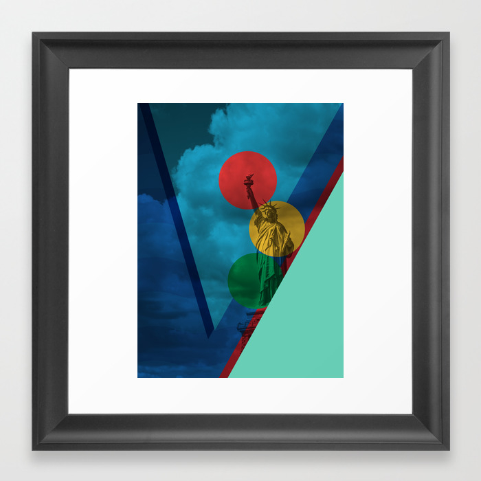 Abstract Composition Statue Of Liberty Framed Art Print By