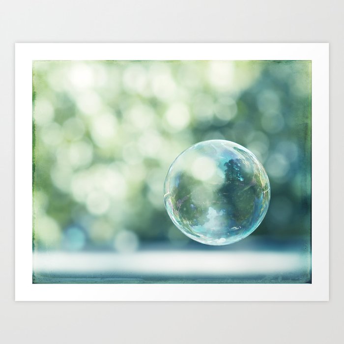 Bubble Photography, Bathroom Blue Green Art, Soap Bubbles Laundry Room Print, Bath Nursery Photo Art Print