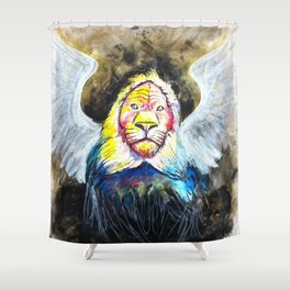 Winged Lion Shower Curtain