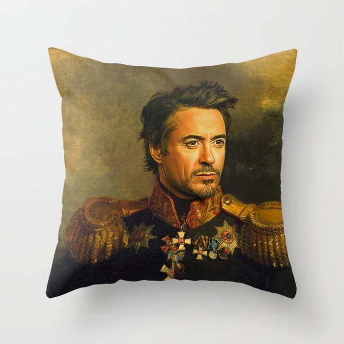 Robert Downey Jr. - replaceface Throw Pillow