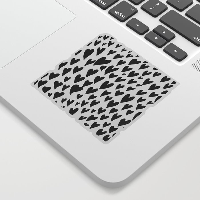 Valentines day hearts explosion - black and white Sticker