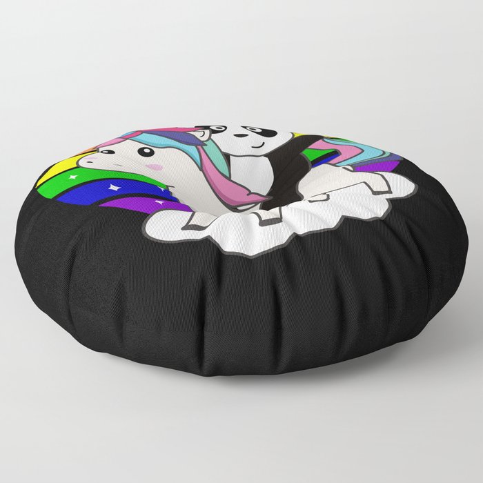 Panda Unicorn Rainbow Animals Pandas Unicorns Floor Pillow