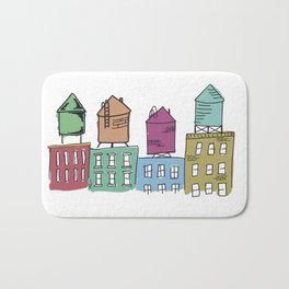 Colorful Water Towers of NYC  Bath Mat