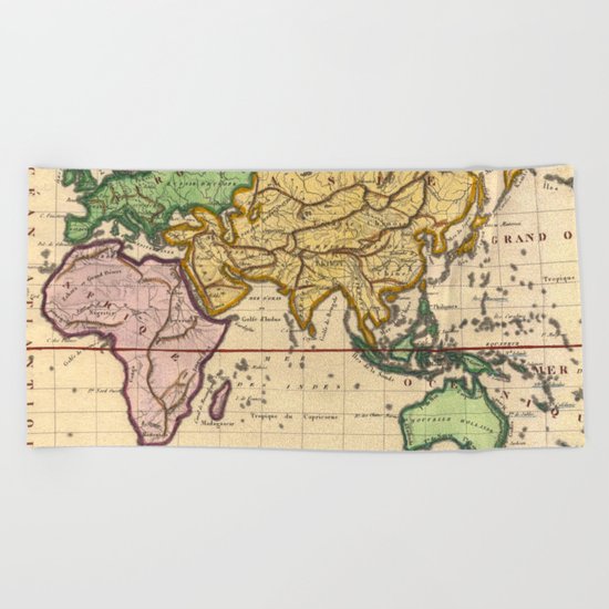Vintage Map of the East Beach Towel
