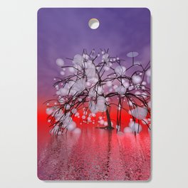 tree in red fog Cutting Board