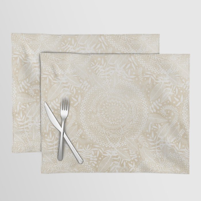 Medallion Pattern in Pale Tan Placemat by micklyn Society6