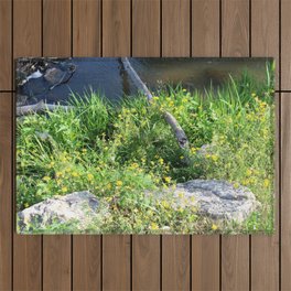 Wild Flowers by the Stream Outdoor Rug