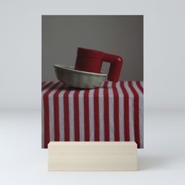 Minimalist still life of red mug with bowl Mini Art Print