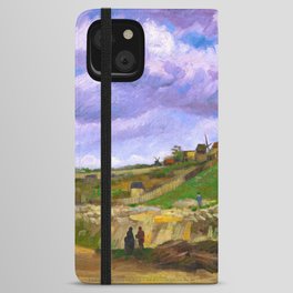 Vincent van Gogh (Dutch, 1853-1890) - Title: The Hill of Montmartre with Stone Quarry (Montmartre series) - Date: 1886 - Style: Post-Impressionism - Genre: Landscape - Media: Oil on canvas - Digitally Enhanced Version (2000 dpi) - iPhone Wallet Case