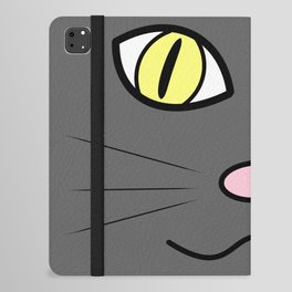 Gray cat face iPad Folio Case