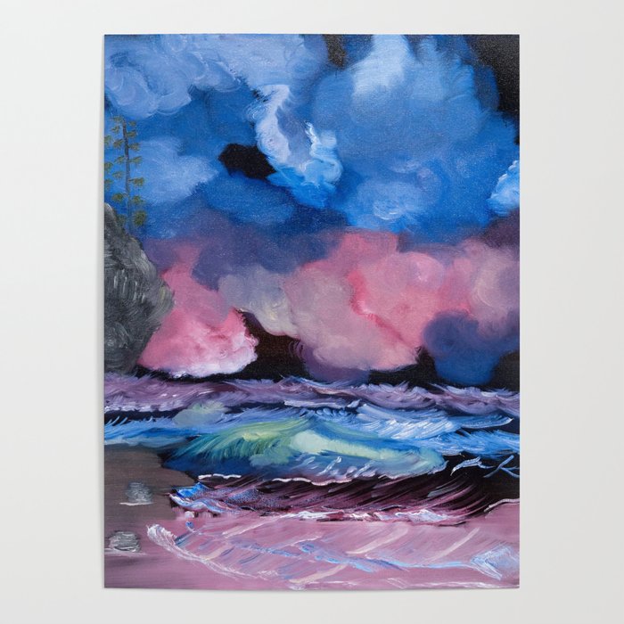 Billowy Clouds Afloat Poster