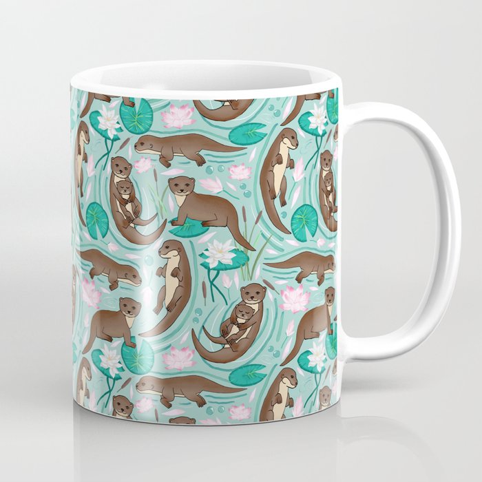 How We Love Each Otter - Mint Background Coffee Mug