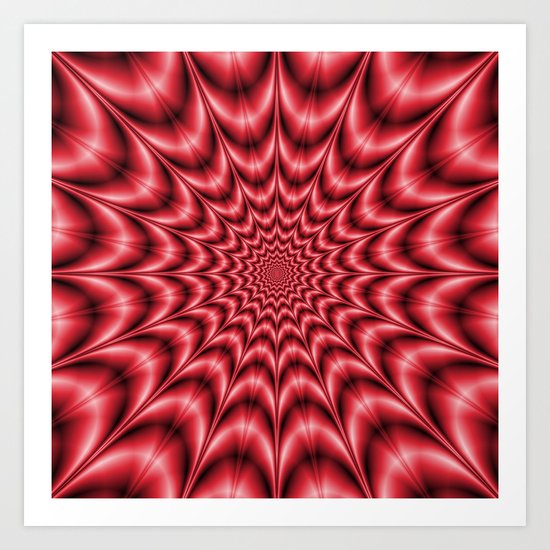 Psychedelic Explosion In Red Art Print