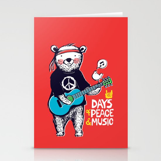 Days Of Peace & Music Stationery Cards