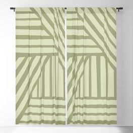 Abstract Shapes 219 in Sage green shades Blackout Curtain