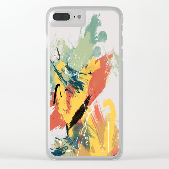 Intuitive Conversations, Abstract Mid Century Colors Clear iPhone Case