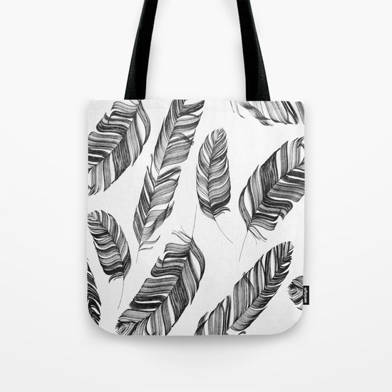 Black and white feathers Tote Bag