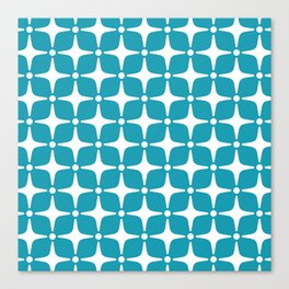 Mid Century Modern Scandinavian Star Pattern Turquoise 2 Canvas Print