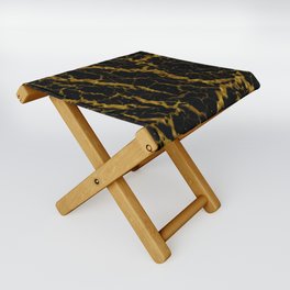 Cracked Space Lava - Glitter Orange Folding Stool