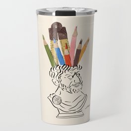 Greek Bust Color Pencils Collage Travel Mug