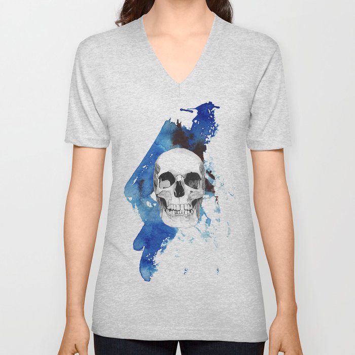 Skull party V Neck T Shirt