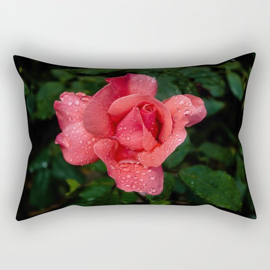 A rose after the rain Rectangular Pillow