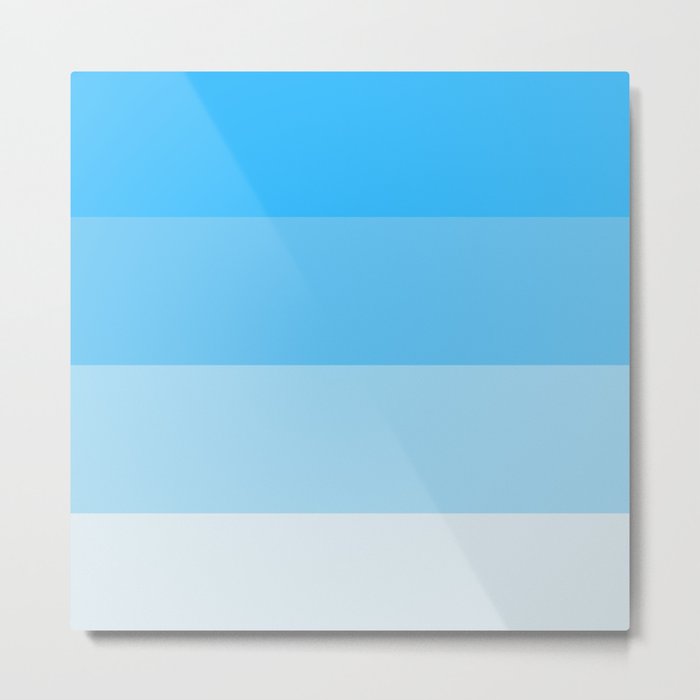 Blue Ombre Coloured Metal Print