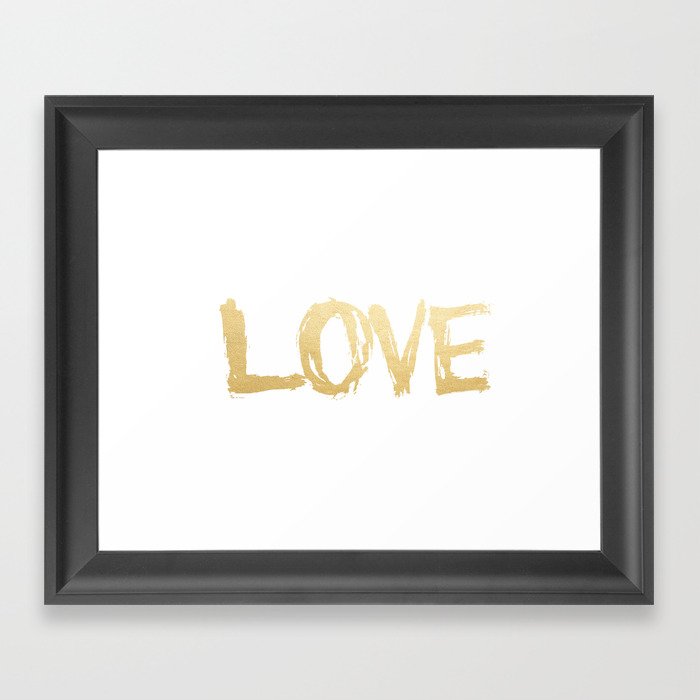 "LOVE" Gold Foil Style Art Print Framed Art Print