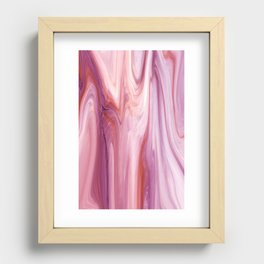 Purple & Pink Liquid Marble  Recessed Framed Print