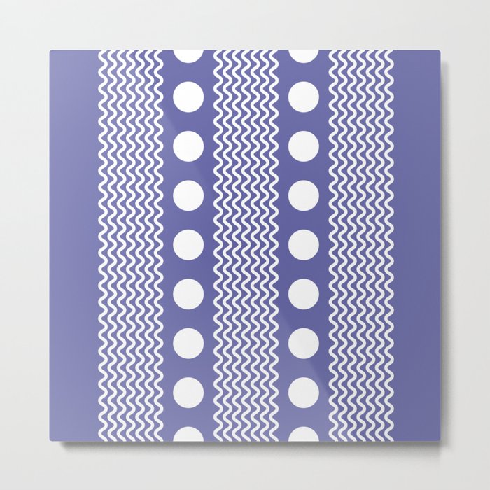 Squiggles and Dots - Abstract Very Peri Pantone Colour Of The Year Pattern Metal Print