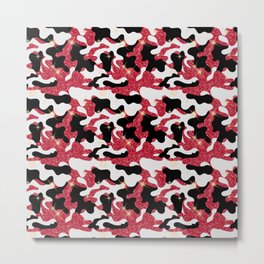 Sparkle Red White Black Camouflage Camo Metal Print | Shapes, Sparkle, Black, Christmas, Militarycamouflage, Armyuniform, Unique, Colors, Red, Combinations 