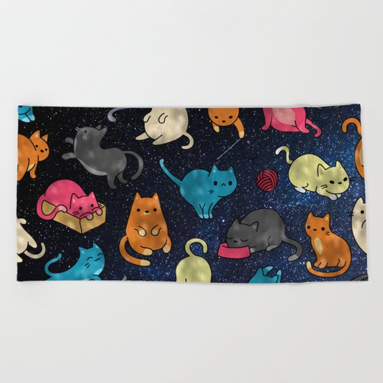 Space cats Beach Towel