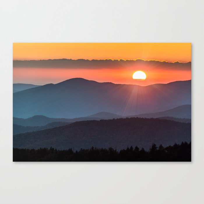 Smoky Mountain National Park Sunset - 19/365 Canvas Print