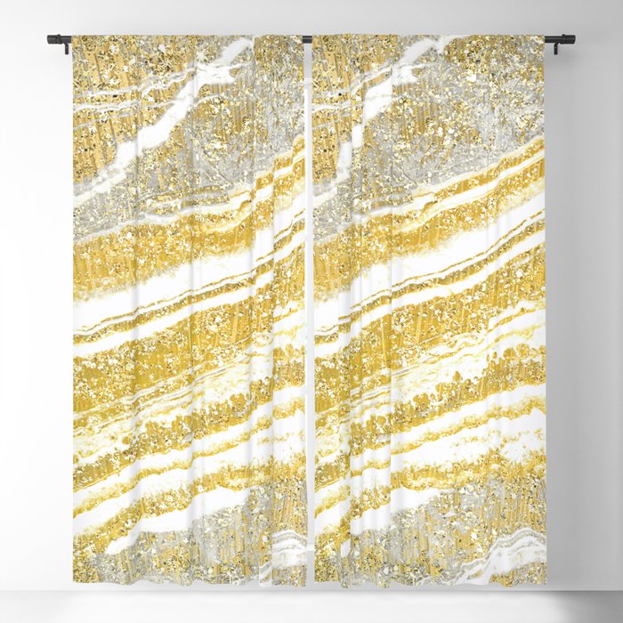 Gold Geode Shimmer Blackout Curtain