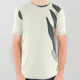 Pastel Stone and Leaf All Over Graphic Tee
