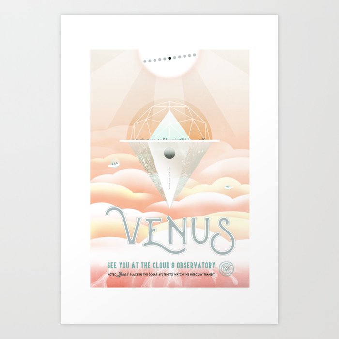 Venus Space Travel Poster Fantasy Scifi Art Print By Designandart
