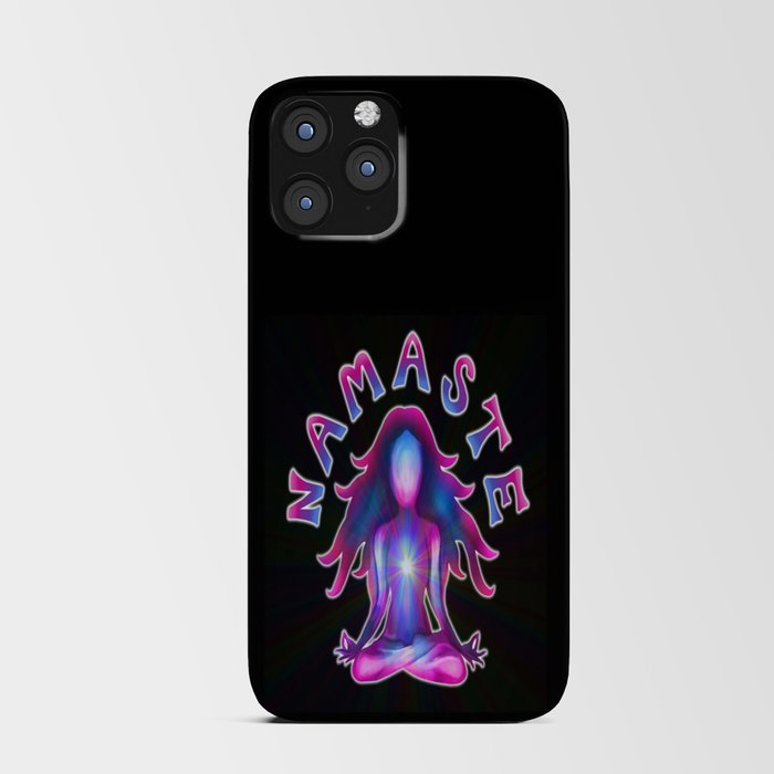 Namaste Psychedelic Yoga Silhouette iPhone Card Case