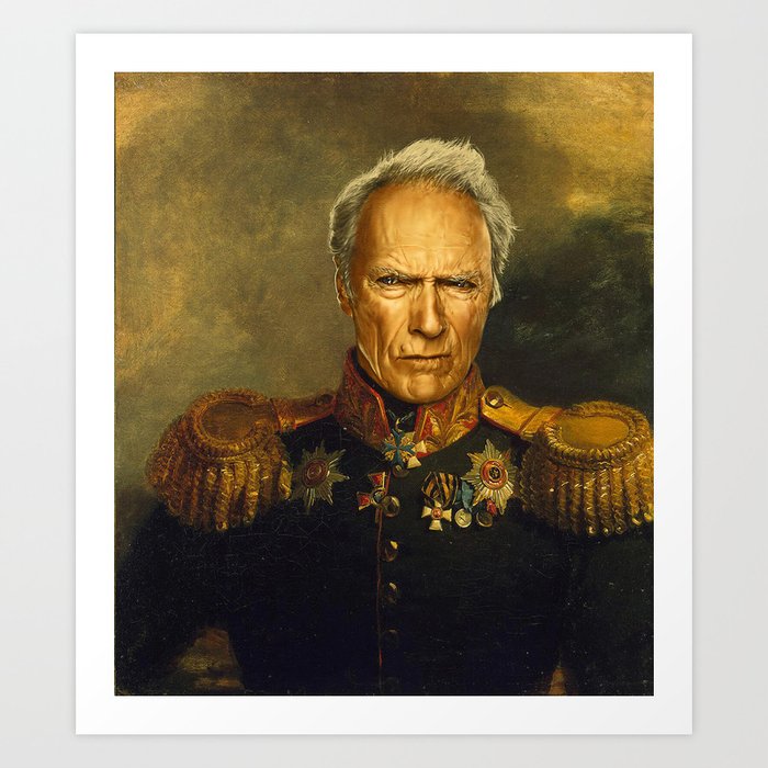 Clint Eastwood - replaceface Art Print