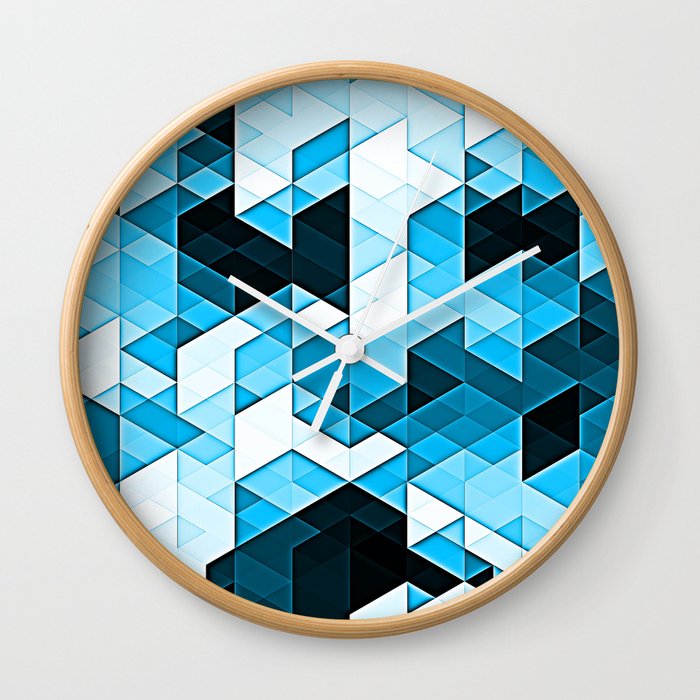 Blue Crystal Confusion Wall Clock