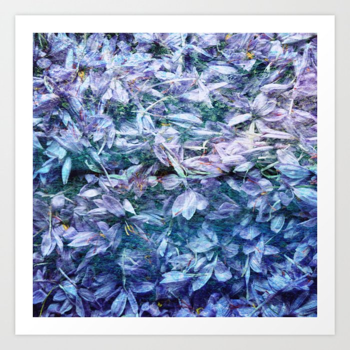 blue purple floral fairy bed Art Print
