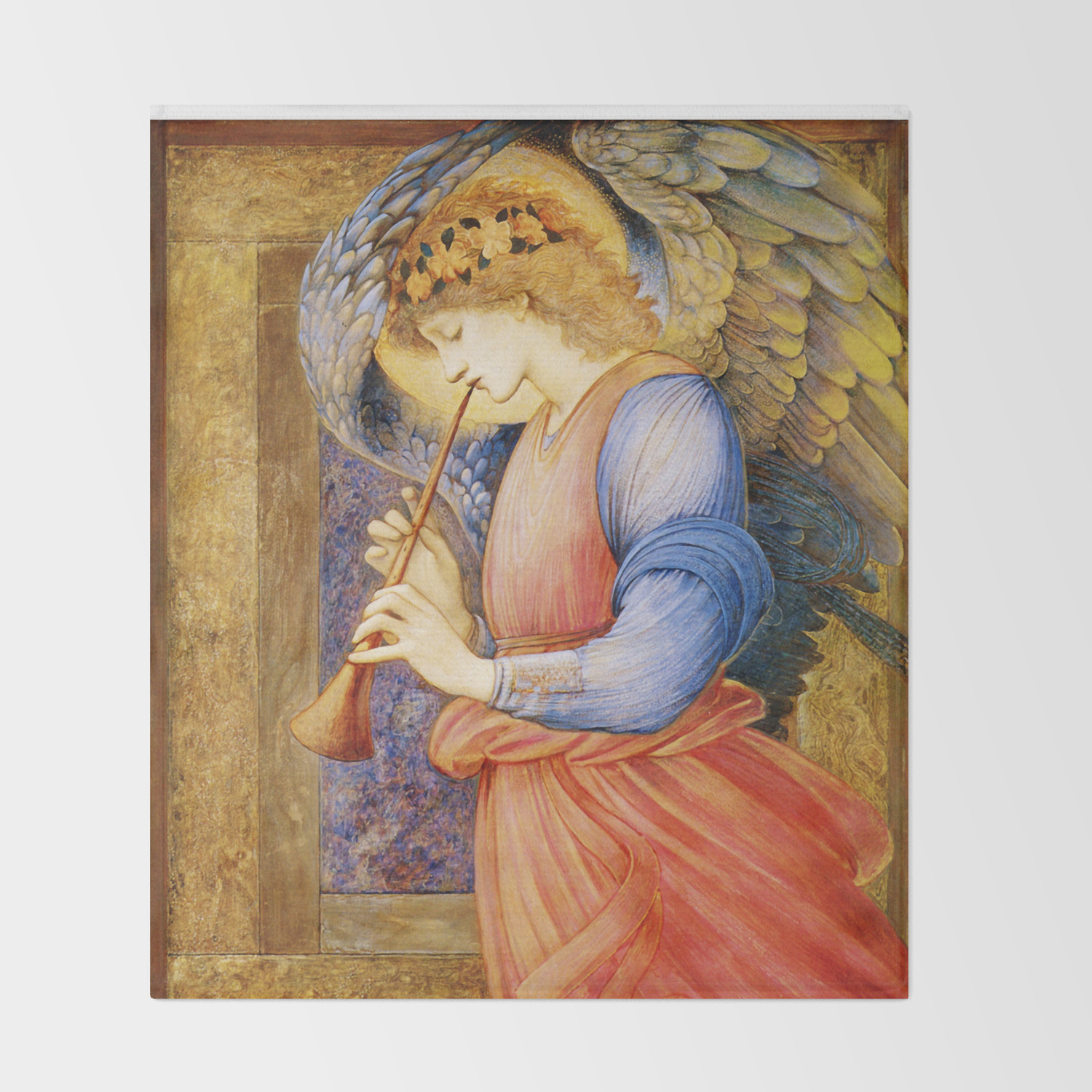 Angel Gabriel Antique Spiritual Art Throw Blanket By Glimmersmith