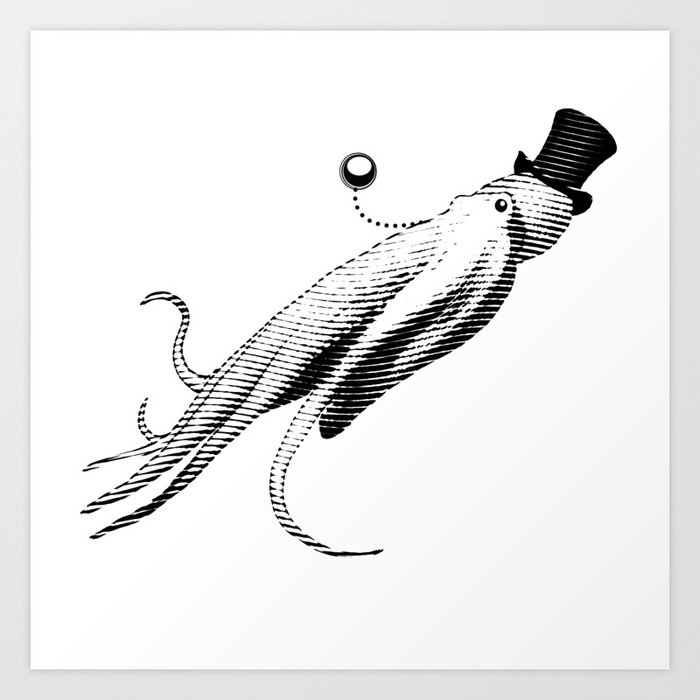 Vincent the Sophisticated Octopus Art Print